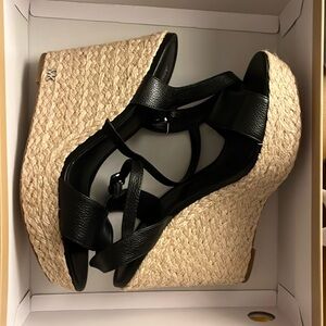 Michael Kors Black Espadrille Wedges